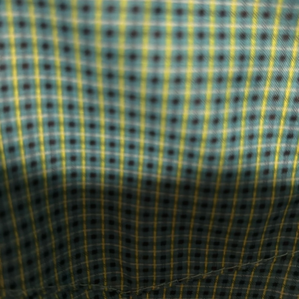 Blue/green gingham sleeveless lightweight blouse size XL by Eddie Bauer